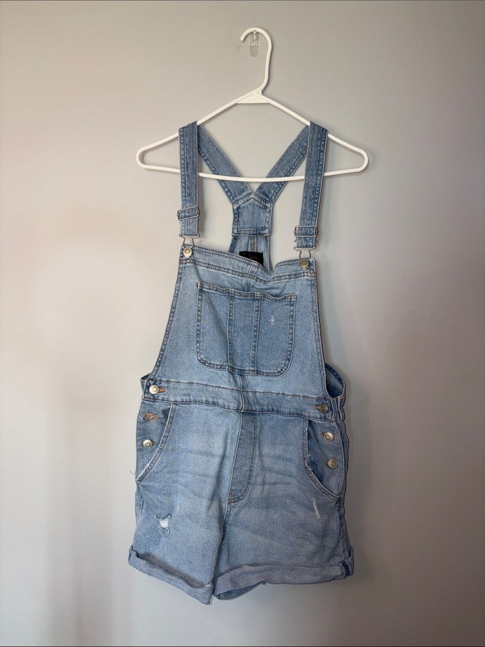 NOBO Light Wash Denim Short Overalls Large 11-13